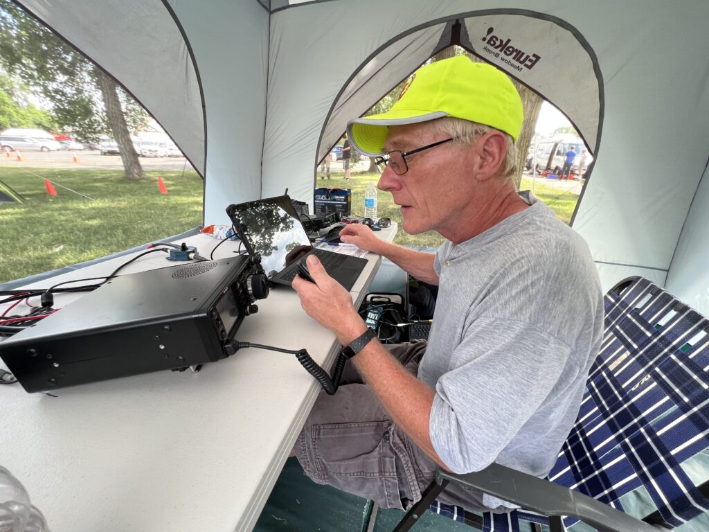 Brian at Field Day 2022 operating 40M
